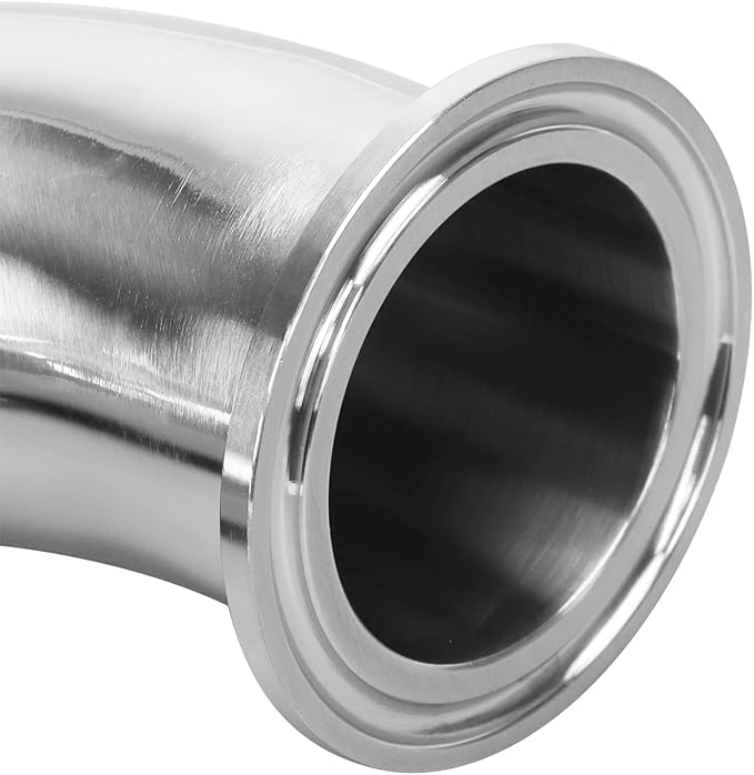 DERNORD 1.5" Tube OD Elbow 180 Degree Sanitary Pipe Fitting SS304 Tri Clamp 1.5 Inch