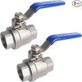 2PCS 3/4" Full Port Ball Valves 316 Stainless Steel NPT Female Thread Ball Valve for Water, Oil, and Gas WOG1000