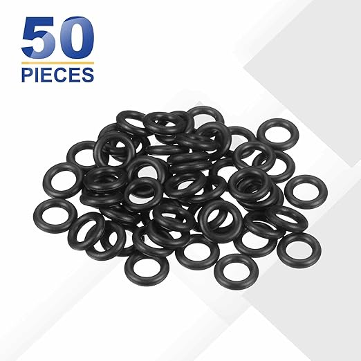 HARFINGTON 50pcs Nitrile Rubber O-Rings 9.5mm OD 5.5mm ID 2mm Width Metric Buna-N NBR Sealing Gasket Plumbing Sealing Repair O Rings for Car Auto Vehicle Repair Faucet Air Gas