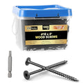 #10 x 4” Deck Screws, 1000Pcs Star Drive Wood Screws, Rust Resistant Timber Screws for Timber/Log/Landscaping Wood, T25 Star Bit Included, Black