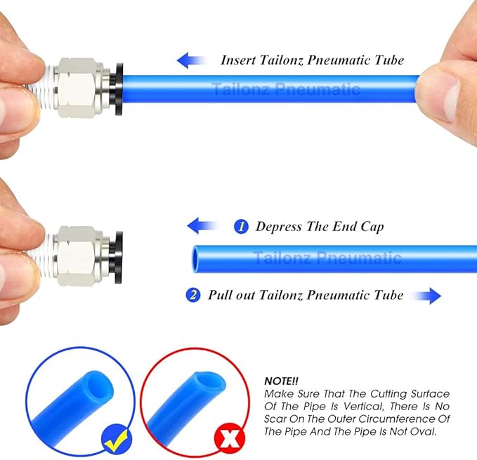 TAILONZ PNEUMATIC Elbow and Straight Combination 5/32 Inch Tube OD x 1/4 Inch NPT Thread Push to Connect Fittings PC-5/32-N2+PL-5/32-N2(Pack of 12)