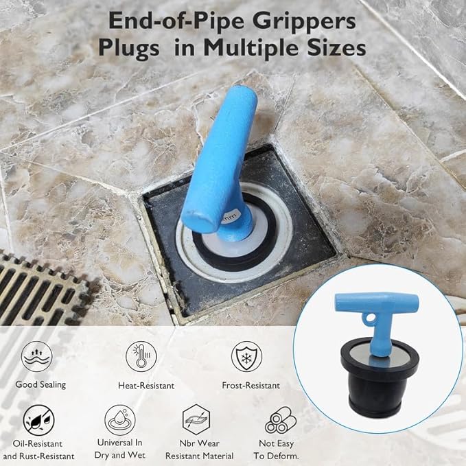 Mechanical Test, Seal & Clean-Out Pipe Plug - 1 to 1-5/16 in Marine Boat Scupper Steel DWV Testing Anti-Return Winterizing Pool Plug with Galvanized Screw & Nut for Most Pipe Sink Poo