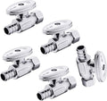 Straight Stop Valve,1/2 Inch Pex X 3/8 Inch OD Compression Straight Shut-off Valve with 1/4 Turn on/off (Pack of 5,ASTM F1807)(VALVE085-5Pack)
