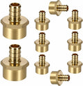 (10 Pack) Lidertik Pex Fittings 1/2 inch Female Adapter, 1/2" Pex F1807 x 1/2" NPT Female Threaded Adapter Brass