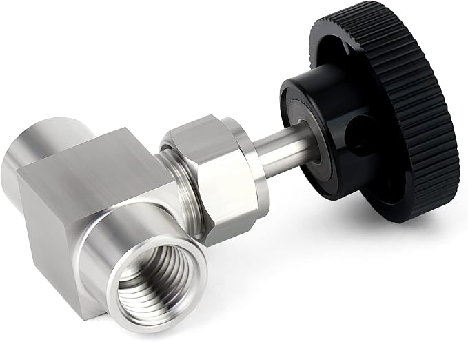 TAISHER 1PCS 304 Stainless Steel Straight Needle Valve 3/8" Female NPT For Flow Control Water Gas Oil With Nipple