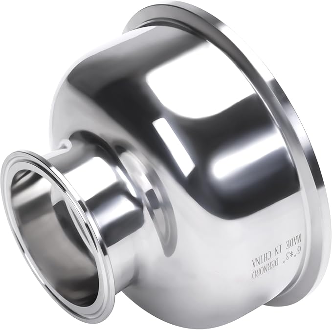 DERNORD Tri Clamp Bowl Reducer Sanitary Fitting Stainless Steel 304 (Tri Clamp Size: 6 inch x 3 inch)