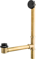 Artiwell 1-1/2" Brass Tubular Bath Drain Kit with Tip-Toe Bath Drain Stopper, Touch-Toe Tub Drain, Tip Toe Bathtub Drain Waste and Overflow with Plug and Bathtub Overflow Drain Cover, Matte Black
