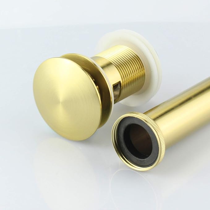 Vanity Pop Up Drain Stopper with Overflow, Gold Bathroom Faucet Lavatory Vessel Sink Drain