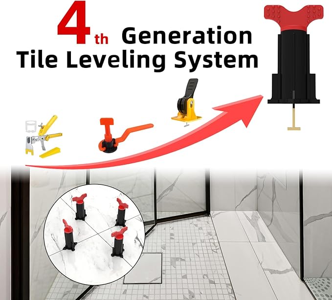 Reusable Tile Leveling System, Tile Tools for Installation, Tile Leveling Clips Tile Spacers(120 Sets+120 Extra Pins)