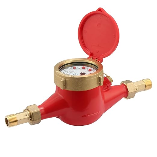Watflow DN15 Water Meter 1/2" NPT,AWWA C708 Certification Gallon Water Flow Meter, Hot Water Meter for Garden/Home/Apartment, Horizontal Install.