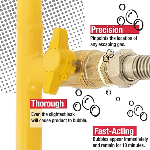 Gasoila Leak Detector Spray, 1 pt. Spray Bottle – Fast-Acting, Long-Lasting Bubbles for Pinpoint Leak Detection, Non-Toxic & Non-Corrosive, Works on All Pipe Types, Safe for Gas Lines & Air Systems