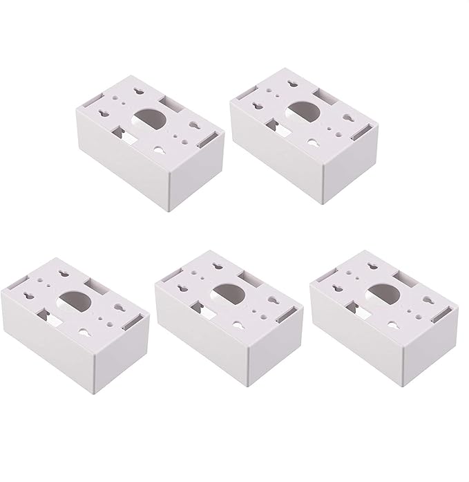 Cable Matters 5-Pack Single Gang Low Voltage Surface Mount Backbox 1.85 inches in Depth in White