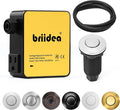 Garbage Disposal Air Switch Kit Sink Top Waste Disposal Long Stainless Steel Polished On/Off Air Button Food and Waste Disposals Part by Briidea, UL Listed