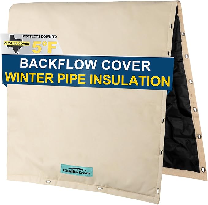 Backflow Preventer Cover Insulated (5°F) - 30" W x 24" H Sprinkler Covers for Outside for 2-Way Opening Pipes - Backflow Insulation Cover with Thicker 7 Layers Fabric - Backflow Cover