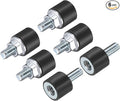 uxcell 6pcs M4x10mm Rubber Isolator Mounts with Studs 10x8mm Male Female Vibration Shock Absorber Zinc Plated Cylindrical Thread Mounts Anti Vibration Isolators with 6pcs M4 Lock Nuts