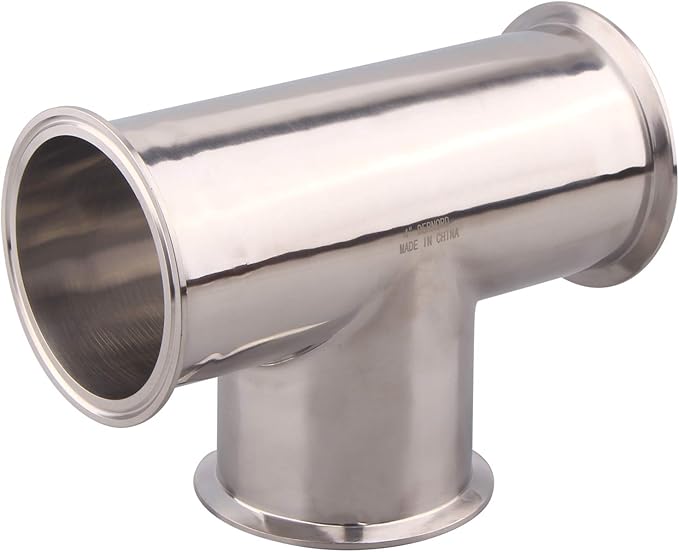 DERNORD Clamp Tee 3 Way Stainless Steel 304 Sanitary Fitting Fits 4" Ferrule Tri-clamp (Pipe OD 102mm)