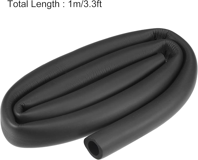 uxcell Foam Tubing for Handle Grip Support, Pipe Insulation, 16mm(5/8") ID 26mm OD 1m Length Black