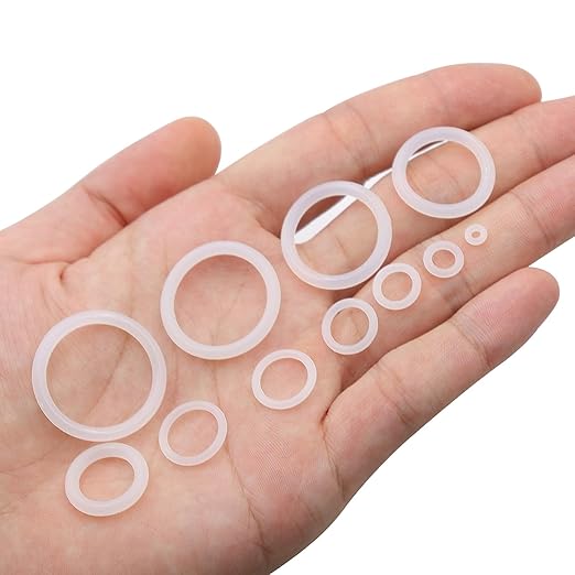 32 Size 1228 PCS Clear Food Grade Silicone O-Ring Kit, White Oil and Heat Resistant VMQ Seal O-Ring Washer Set for Sealing Faucets and Plumbing with Hook and Pick