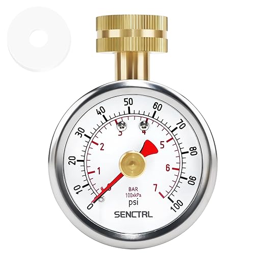 SENCTRL 0-100 psi Water Pressure Gauge Test with Lazy Hand, Lead-Free, 2-1/2" Dial Size, 3/4" Female Garden Hose Thread, IP67 Waterproof, Stainless Steel Case, for Home Potable Water, House Tube