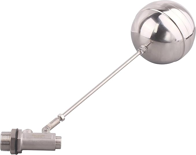 Stainless Steel Float Ball Valves - 1” NPT Male Thread Flow Control Float Sensor Valve Automatic Water Level Control Float For Tank Pond Water Tower