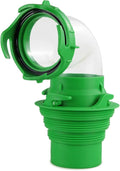 Clear 90 Degree RV Sewer Hose Elbow with Adapter - Removable 6-in-1 Fittings - Fits 4 Sizes of Dump Station Inlets (90° -Elbow Adapter)