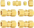 ChillWaves Brass Compression Tube Fitting, 1/2" OD x 1/2" OD Compression Union Connector(5-PACK)