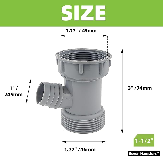 Dishwasher Drain Pipe Hose Adapter Wye, Kitchen Sink Pipe Adapter Branched Dishwasher Tailpiece Y-Shaped Strainer Connection for Tubular Drain Applications 1-1/2 Inch (Y-Shaped)