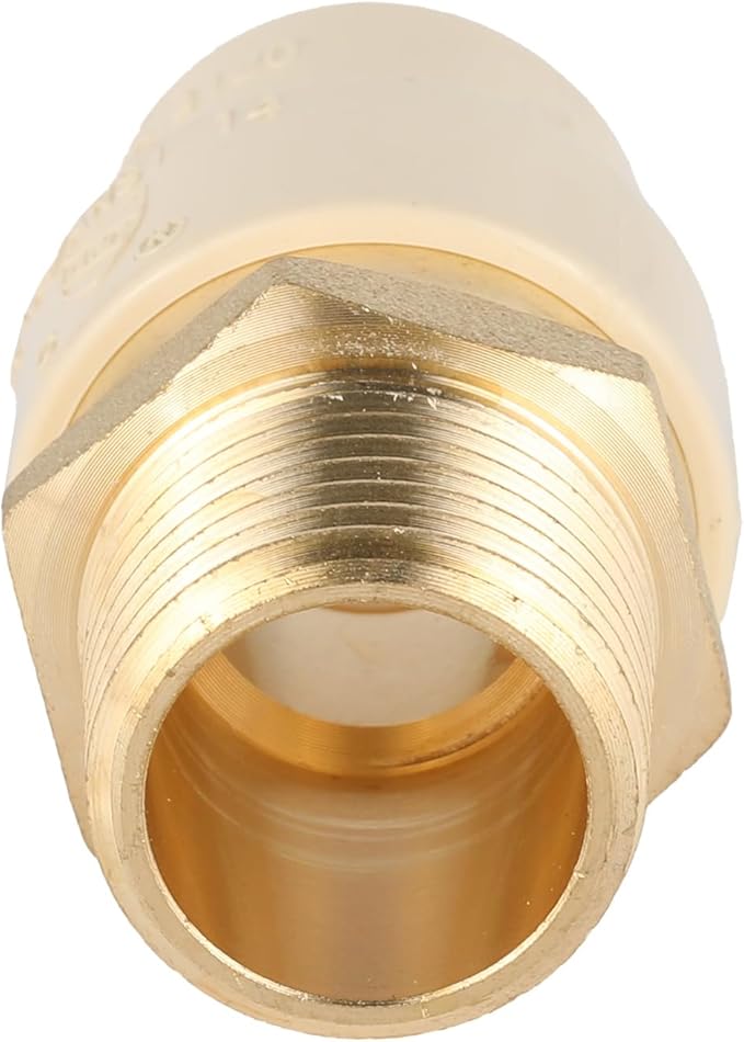 (Pack of 100) EFIELD 1/2"CPVC X 1/2"Male Thread NPT Transition Coupling,Brass Adapter Pipe Fitting (Male NPT x CPVC),(CPVC055-5-100PCS)