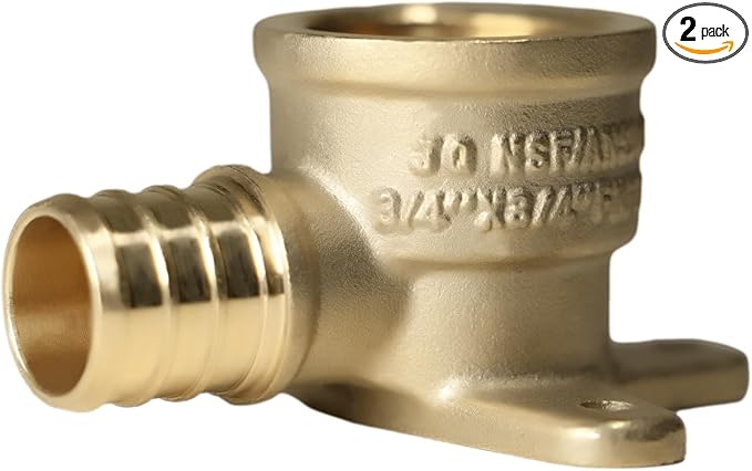 XFITTING 3/4 Inch Pex x 3/4 Inch Female NPT Drop Ear Elbow, 2 Pieces