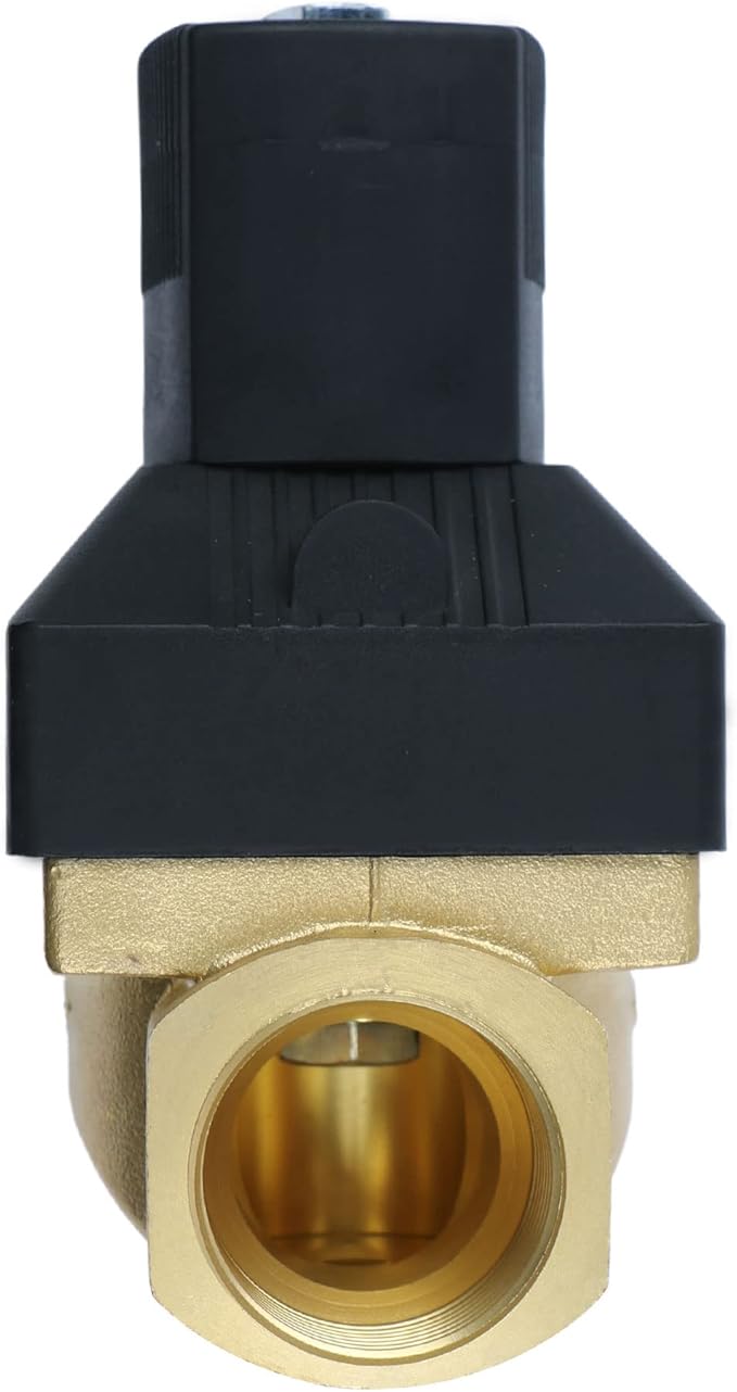 U.S. Solid 3/4" High Pressure Solenoid Valve, 12V DC, Brass, 50 bar, 300°F - Heat-Resistant, High-Pressure Valve for Industrial Use, Water, Gas, Oil and Fluid Control