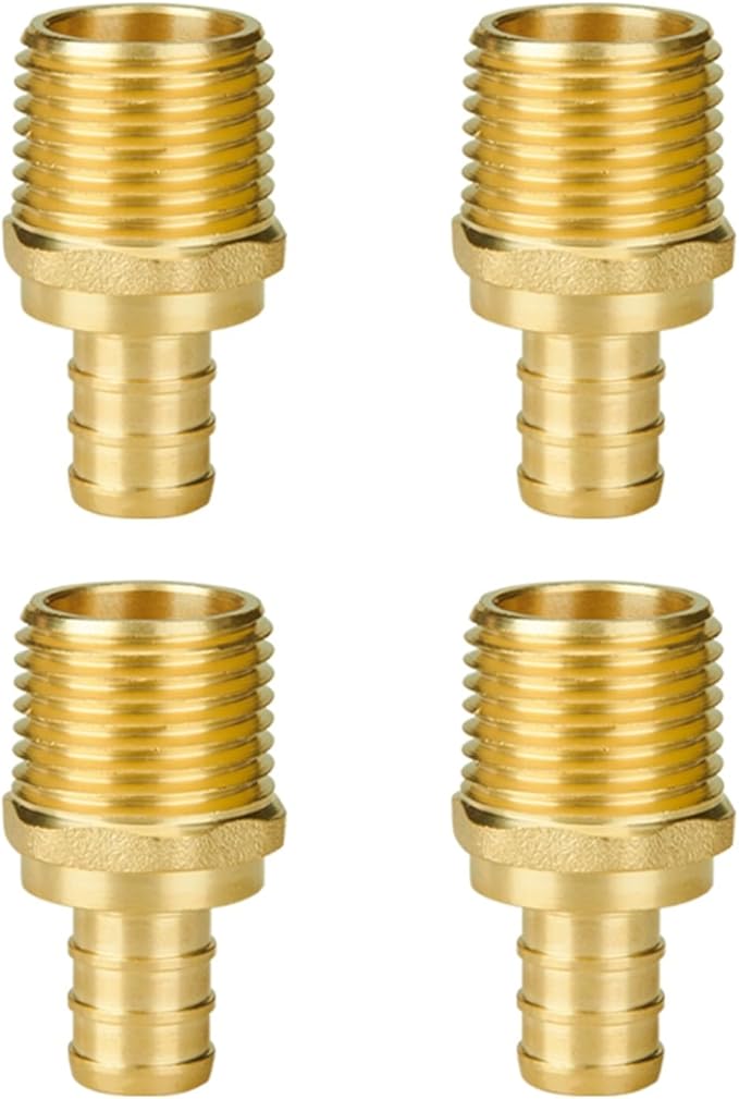SUNGATOR 4-Pack 1/2" PEX Male Adapter, No Lead Brass, UPC Certified