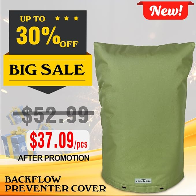 Backflow Preventer Cover Insulated (5˚F) - 18" W x 34" H Backflow Cover for Winter Pipe Freeze Protection - Sprinkler Covers for Outside - Double Wall Insulation Cover Green
