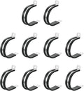 uxcell 1-5/8"(42mm) Cable Clamp, 304 Stainless Steel Rubber Cushioned Insulated Clamp R Shape Metal Clamp Tube Holder for Pipe Hose Wire Cord Installation 10Pcs