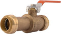 SharkBite 1 Inch Slip Ball Valve, Push to Connect Brass Plumbing Fitting, PEX Pipe, Copper, CPVC, PE-RT, HDPE, 24737LF