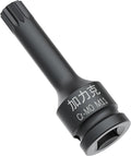 1/2-Inch Drive x M11(11mm） Impact XZN Triple Square Spline Bit Socket, Metric Lengthen Screwdriver Socket Adapter, 3-Inch Length, CR-MO Steel, One-Piece Construction, Black
