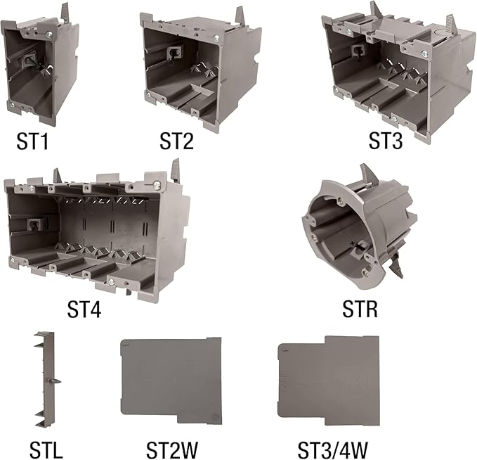 SmarToggle Single Gang Retrofit Wall Box – Old Work Electrical Box for Stud or No-Stud Mount | 1-1/2" Toggle Depth | Smart Device, Outlet, or Switch PC Wall Box | Rated 50 lbs Load