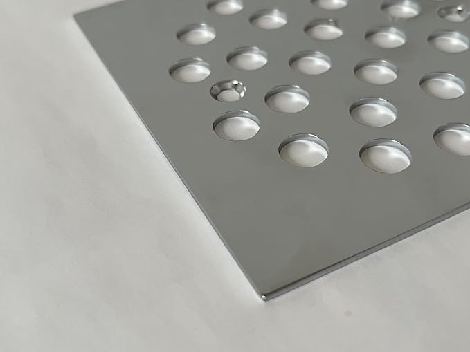 4-1/4 Inch Screw-in Square Floor Drain Cover Replacement Shower Grates with Screws (Chrome)
