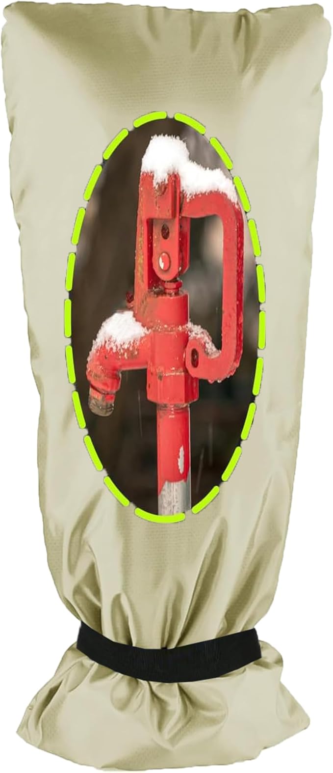 Outdoor Faucet Covers for Winter, 8.2" W x 20" H Outside Yard Hydrant Protector Socks Winter, Insulated Hose Bib Protector Cover, Spigot Pipe Cover Freeze Protection - Beige