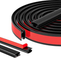 Weather Stripping Door Seal Strip, D Shape Rubber Door Weather Stripping,Self Adhesive Doors Seal Strip for Window Frame Weatherstripping Soundproofing Insulation (Black, 23FT)