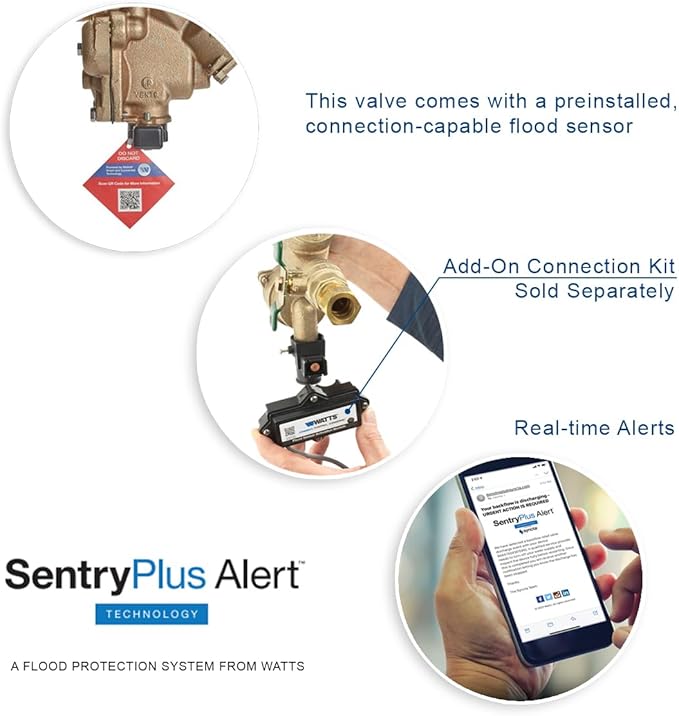 Febco LF825Y Series 3/4" Bronze Reduced Pressure Zone Backflow Preventer Assembly, Quarter Turn Shutoff, Y Pattern, Flood Sensor with SentryPlus Alert Technology for Relief Valve