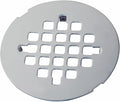Chrome Plated Snap-in Shower Floor Drain Cover,Hidrop 4-1/4" OD Round Shower Strainer Grid, Easy-to-Install Replacement Cover Stainless Steel…