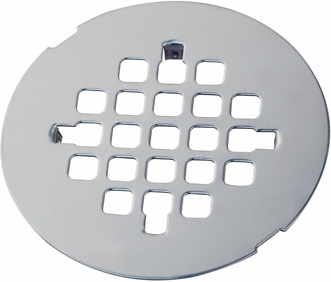 Chrome Plated Snap-in Shower Floor Drain Cover,Hidrop 4-1/4" OD Round Shower Strainer Grid, Easy-to-Install Replacement Cover Stainless Steel…