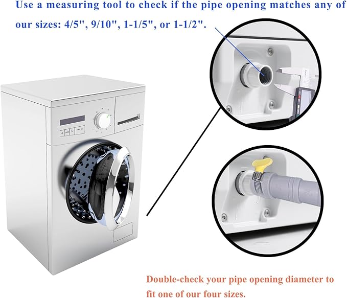 6.5ft Washing Machine Drain Hose Extension Kit - Universal for Washer, Dishwasher & Dehumidifier, 7-Piece Set with U-Bracket, 4 Clamps & Adapter