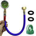 Stainless Steel Water Test Pressure Gauge Kit, Water Pressure Gauge for Home, 3/4" GHT Female Thread Water Pressure Gauge with 15.7'' Hose, 0-200 Psi Pressure Gauge for Home, Industrial, Garden, Blue