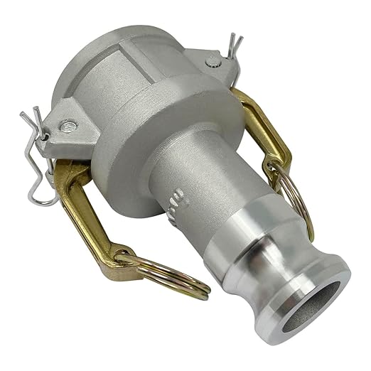 Gloxco Aluminum Type DA Cam and Groove Hose Fitting, Reducer, 1-1/2" Female Coupler x 1" Male Adapter (CAM-1510-DA-AL)