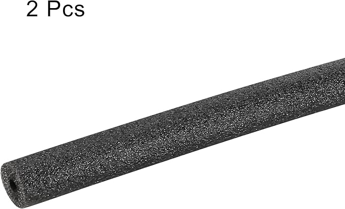 MECCANIXITY Foam Tube Sponge Protective Sleeve Black Seal Sleeve Polyethylene Pipe 5mm(0.2 Inch) ID for Pipe Insulation, Pack of 2