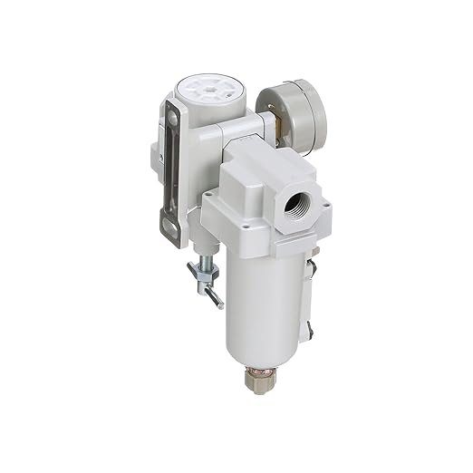 PneumaticPlus SAU420T-N04G-MEP Compressed Air Filter Regulator Combo 1/2" NPT -T-Handle, Manual Drain, Metal Bowl