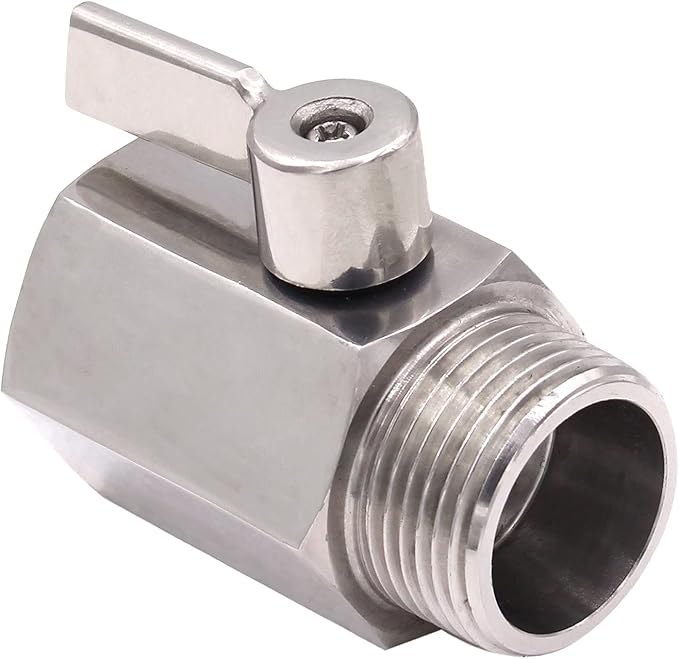 DERNORD 1 inch Stainless Mini Ball Valve NPT Female x Male Thread SUS304
