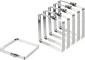 uxcell 6Pcs 304 Stainless Steel Rectangular Hose Clamp, Adjustable 3.9 x 3.9 Inch Square Worm Gear Duct Pipe Tube Clamps for Ducting Bracket Cable Tray Bridge Project Systems, Silver