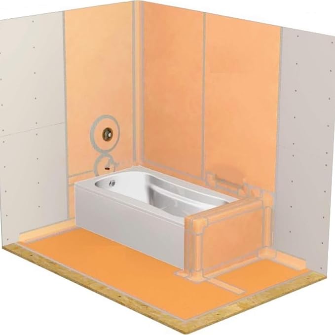 Waterproof Membrane for Shower 3.3 ft x 98.5 ft / 323 Square Feet Waterproofing Membrane 20mil Thickness Tile Underlayment Waterproof for Sauna Bathroom Walls 323 sqft Polyethylene Fabric Roll